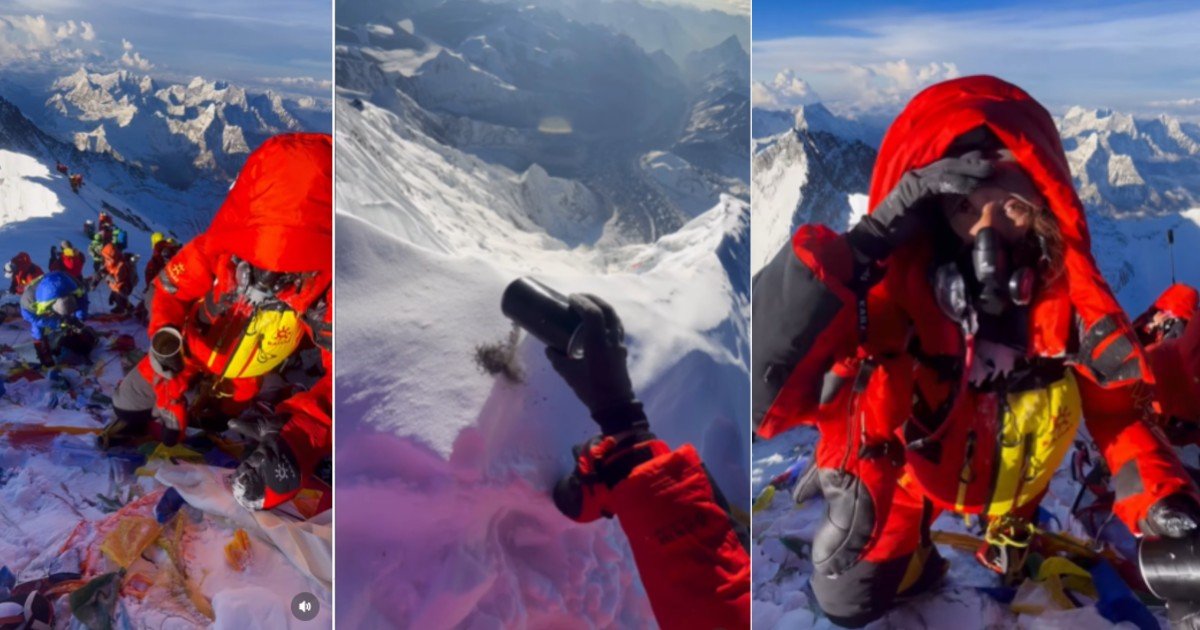 Laura González hace cumbre en el Everest y esparce cenizas de su esposo